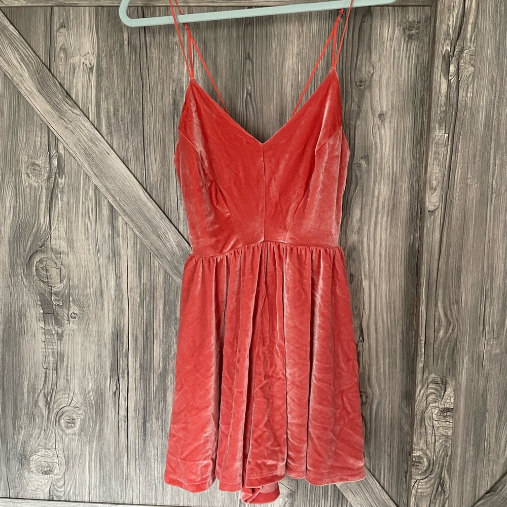 Tangerine Flowy Velour Romper